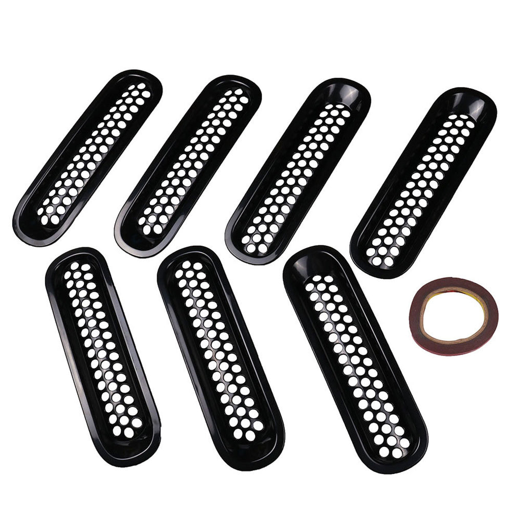 7Pcs For Jeep Wrangler JK 2007-2017 Car Front Grille Grill Mesh Inserts Guards Net 7Pcs For Jeep Wrangler JK 2007-2017 Car Front Grille Grill Mesh Inserts Guards Net